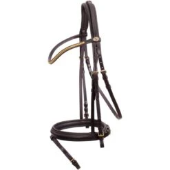 Schockemöhle Trense Classic Line Colombo Dunkelbraun/Gold