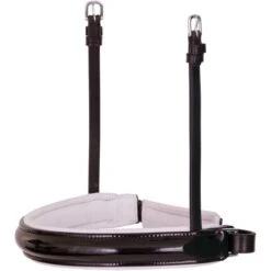 BR Schwedisches Reithalfter Lacquer Schwarz/Weiß