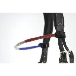 PÉNÉLOPE Pénélope Stirnriemen Shiny Blau/Weiß/Rot Warmblut