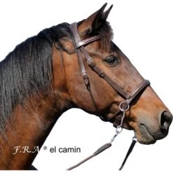 F.R.A. Gebisslose Trense El Camin Softleder Zügel Braun