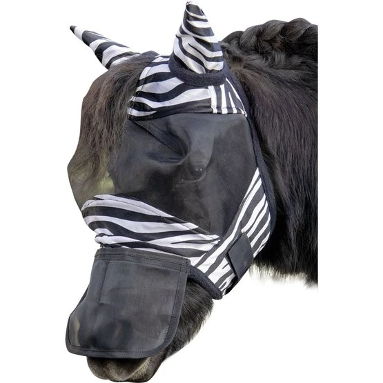 HKM Fliegenmaske Zebra Schwarz/Weiß 3 HKM Fliegenmaske Zebra Schwarz/Weiß