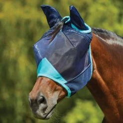 Weatherbeeta Fliegenmaske Comfitec Deluxe Fine Mesh Mit Ohren Schwarz/Türkis -Waldhausen Verkäufe 2024 wb 1006939000 navyturquoise wb fly mask ears image hero null.25ac48 1