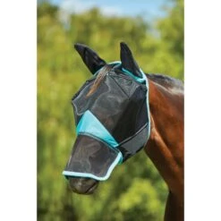Weatherbeeta Fliegenmaske Comfitec Deluxe Fine Mesh Mit Ohren Und Nase Schwarz/Türkis -Waldhausen Verkäufe 2024 wb 1006941000 blackturquoise wb fly mask ears nose image hero null.ad8faa